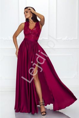 Zjawiskowa suknia wieczorowa w kolorze czerwonego wina juliette 2