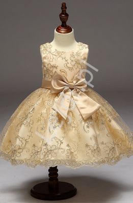 Złota sukienka dla małej księżniczki dla dziewczynek